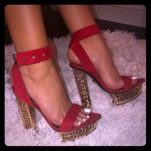 Special edition VERSACE Greek suede pump heels